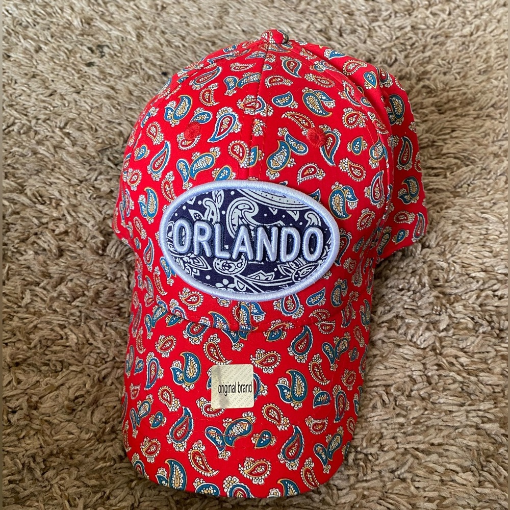 New Lucky Brand Red Paisley Orlando Beach Hat